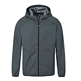 donhobo Herren Outdoorjacke wasserdichte Regenjacke Atmungsaktive Rain Freizeitjacke Regenmantel für Camping Wandern (Grau, L)