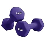 unycos - Kurzhanteln Neopren 2er Set von 4 kg, Rutschfest, Anti-Roll-Design, Bequemer Griff, Krafttraining, Fitness, Pilates, Training, Fitnessstudio, Gymnastikhanteln (Violett)