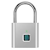 JANZU Fingerabdruckschloss, digital, USB-Ladegerät, Diebstahlschutz, tragbar, für Schließfächer, Koffer, Rucksäcke usw.