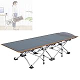 XWJOYW Tragbares Klappbett, Campingbetten, Klappbares Feldbett für Erwachsene, Tragbares Gästebett, Rollbett für Erwachsene mit Metallstahlrahmen, 100 kg Tragkraft, Robustes, Robustes Einzelbett fü