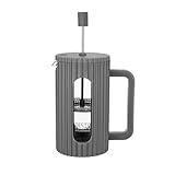 RESTO French Press 600ml bis 1000ml, Kaffeebereiter, Kaffeepresse mit Edelstahlfilter, Hitzebeständiges Dickes Borosilikat Glas, Kaffeemaschine, Teepresse (Dunkelgrau, 600ml)