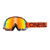 O'NEAL | Fahrrad- & Motocross-Brille | MX MTB DH FR Downhill Freeride | Hochwertige 1,2 mm-3D-Linse für ultimative Klarheit, UV-Schutz | B-10 Goggle | Erwachsene Unisex | Orange Weiß | One Size