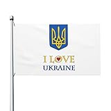 Garten Flaggen Wir Unterstützen Die Ukraine. Die Ukrainer Stehen An Der Seite Der Ukraine. Personalisierte Gartenflagge Weatherproof Gartens Banner Durable Fahne Für Parade Party 90X152CM