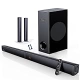 MEREDO 180W Abnehmbare 2-in-1-Soundbar für tv geräte 2.1 Soundbar mit Subwoofer (ARC Kabel) 5 Modi EQ Höhen & Bässe einstellbar Optisch,BT 5.0,AUX,12L tiefer Baß für Heimkino–Schlank/94cm