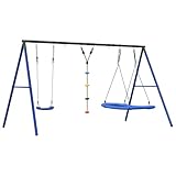 Kangmusi Schaukel-Set mit Schaukelsitz und Strickleiter,3283581