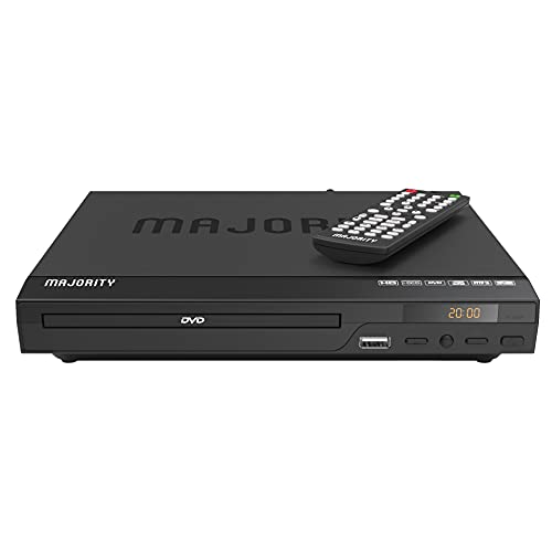 Majority DVD Player für Fernseher mit HDMI, 1080p | Mehrere Verbindungen und mehrere Regionen | USB Wiedergabe mit Fernbedienung | Home DVD Spieler RCA, CD, Video, TV | Nicht Blueray