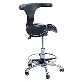 Ergonomischer Sattelstuhl mit Rückenstütze – Medizinischer Rollhocker mit zwei Kippmöglichkeiten für Zahnarztpraxis und Heimgebrauch