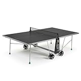 CORNILLEAU 100X Outdoor & Indoor Tischtennisplatte - Klappbar - Wetterfest - 4 mm Melaminharzplatte -Tischtennistisch für draußen - Turniermaße - Grau