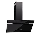 Klarstein Alina Dunstabzugshaube - 80cm Kopffreihaube, 600 m³/h Luftstrom, Touch Control, A Energieeffizienz, LED-Beleuchtung, Umluft & Abluft, Schwarz