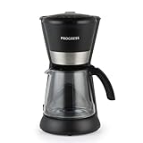 Progress EK6160PVDE Filterkaffeemaschine – 1,5 L Kaffeemaschine, 10-Tassen, Glaskaraffe, Anti-Tropf, wiederverwendbarer Filter, 40 Minuten Warmhaltefunktion, automatisches Abschalten, 1080W