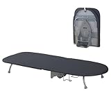 Klein Klappbar Tischbügelbrett, Kompaktes Mini bügeltisch, Klappbares Bügelbrett, Mini Ironing Board mit Bügelständer, Mini Bügelbrett Tisch mit Schwarz Bügelbrett-Abdeckung, 89cm x 33cm