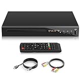 HD-Blu-ray-Player, Kompakter Blu-ray Disc Player HD 1080P DVD Player für TV mit HDMI-Ausgang, AV-Ausgang, Koaxialausgang, USB-Eingang, Spielt Blu-Ray Discs der Region 2 & DVDs Aller Regionen (Schwarz)