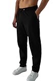 ROSS CAMP Jogginghose Herren – Sporthose Herren Lang Baumwolle, Freizeithose Trainingshose, Sport Hosen Männer, Sweatpants Jogger, Laufhose Baumwoll Breite Modern (Schwarz, L)