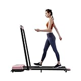 Laufband für Zuhause Klappbar 2 in 1 Walking Pad Klappbar 1-10 km/h Laufband Schreibtisch mit Fernbedienung und LED-Anzeige Walking Pad mit Armlehnen für Zuhause Büro 100 kg Kapazität