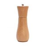 Pfeffermühle Buchenholz Salz- und Pfeffermühle Einstellbare Manuelle Salzmühle 17,8 cm Pfeffermühle mit Edelstahl-Mahlkern, Geeignet für Picknick, Party, Restaurant, Abendessen, BBQ Peppe