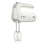 Bosch Hausgeräte Handrührer Styline MFQ4080, 2 Rührbesen, 2 Edelstahl-Knethaken, spülmaschinengeeignet, Zerkleinerer, Pürierstab, 5 Stufen plus Turbostufe, 500 W, weiß/silber