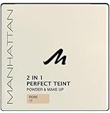 Manhattan 2 in 1 Perfect Teint Powder – Puder und Make-up in einem für einen absolut ebenmäßigen Teint – Farbe Rose 17 – 1 x 9g