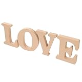 ABOOFAN 4 Stück Teiliges Holzbuchstaben Dekorset Love Verschleißfest Natürliche Tischdeko Diy Bemalung Vielseitiges Party und Wohnaccessoire für Büro Zuhause Restaurant