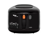 Tefal FF1608 Simply One Elektrische Fritteuse | XL Fassungsvermögen für bis zu 1,2 kg Pommes | exklusives Kühlwandsystem | spülmaschinenfeste Teile | Sichtfenster | einstellbares Thermostat | Schwarz