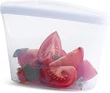 Stasher Bowl Premium Silikonbeutel wiederverwendbar für Lebensmittel, 2 Tassen Schüssel, Klar, Dauerhaft, Backofen, spülmaschinen & gefriersicher, Umweltfreundlich, Leckagefrei, Lunch-Tasche, 473ml
