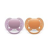 Philips Avent Ultra Soft Schnuller - 2x weicher und elastischer Schnuller für 6-18 Monate ohne Bisphenol A, inkl. Sterilisatoretui (Modell SCF091/33)