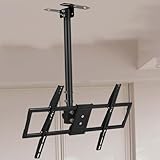 Verstellbare TV-Deckenhalterung für 114,4 cm (45 - 80 Zoll) große Fernseher, VESA, 600 x 400 mm, höhenverstellbar, sichere Decke, universelle TV-Deckenhalterung (1 2 m)