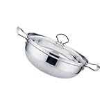 COLLBATH 1stk Suppentopf Aus Edelstahl Mit Deckel Anbraten Induktionskochgeschirr Dampfkorb Für Kochtopf Wok-pfanne Hot-pot-kocher Kessel Flache Pfanne Abs Rostfreier Stahl Silver