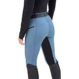 nicticsi Damen Mode Reiterhosen Slim Fit Elastische Splice Reiterhosen Casual Leggings Sport Hohe Taille Reithose Reitsport Trainingshose A Blau M