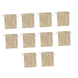 HOMSFOU 10 Stück Kordelzug-Leinenbeutel Leinen-Aufbewahrungsbeutel Stoff-Brotbeutel Hochzeit Baumwoll-Kordelzugbeutel Leinen-Organizer Leinen-Brotbeutel Kordelzug-Behälter