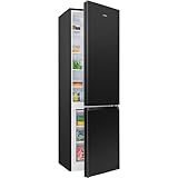 Bomann Kühlschrank mit Gefrierfach | Energieklasse D | 180cm | Kühl Gefrierkombination leise 39 dB | 4 Ablagen & 3 Schubladen | Türanschlag wechselbar | 269L Kühlgefrierkombi | KG 184.1 schwarz