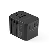 Reiseadapter Weltweit, Unidapt Universal Reisestecker mit 3USB C 2USB und 1AC Steckdose, Internationaler Steckdosenadapter, Universaladapter für Deutschland USA England Thailand Italien Australien