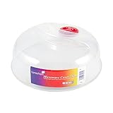 Homeshopa Mikrowellen-Tellerabdeckung, Mikrowellen-Spritzschutzdeckel mit Dampföffnungen, Kunststoff, transparent, belüftet, Lebensmittelplatte, BPA-frei und spülmaschinenfest, 25 cm (1 Stück)