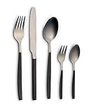 Echtwerk Tafelbesteck Positano Due-Silver/Black Edition, 20-teilig, für 4 Personen, 18/10 mattiert, Edelstahl, Hochwertiges Besteck Set, für Esstisch, Tischdeko für Hochzeiten und festliche Tafeln