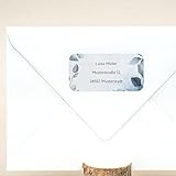 sendmoments Absenderetiketten, Adressaufkleber Blätterwerk, 81 Sticker rechteckig 50 x 25 mm, selbstklebend, personalisiert mit Namen und Adresse, Klebeetiketten für Postsendungen mit Design