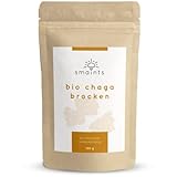 smaints Bio Chaga Brocken | Bio Chaga Tee aus finnischer Wildsammlung | Naturbelassen, unbehandelt & laborgeprüft | Große Pilzstücke bis 5cm in Vitalpilz Bio-Qualität für mehrfache Nutzung