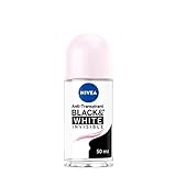NIVEA Black & White Invisible Clear Deo Roll-On (50 ml), Antitranspirant mit Anti-Flecken-Formel und ohne Alkohol, Deodorant mit 48h Schutz und NIVEA Pflegekomplex