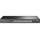 TP-Link TL-SG3428 24-Port Gigabit L2 Managed Netzwerk LAN Switch mit 4 SFP-Slots (19 Zoll Rack-Montage, Zentrales Cloud-Management, Omada-SDN,IPv6, QoS, IGMP, LAN) schwarz,Geschäfts-Netzwerk