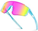 AGGKKY Kinder-Sonnenbrille, Baseball-Sonnenbrille für Jungen und Mädchen, polarisierte Sonnenbrille, UV400, Sport, Radfahren, Schirme, leichter Rahmen, für Kinder im Alter von 8–14 Jahren (blauer