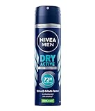 NIVEA MEN Dry Active Anti-Transpirant Deo Spray (150 ml), effektives Anti-Transpirant für ein trockenes Hautgefühl, antibakterielles Deodorant mit 72h Schutz, ohne Ethylalkohol