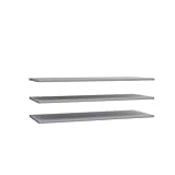 FORTE 3-er Set Einlegeböden breit, Holwerkstoff, Grau, 107,8 x 42 x 2,2 cm