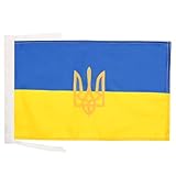 AZ FLAG - Flagge Ukraine Mit Waffen - 45x30 cm Mit Kordel - Ukrainische Fahne 30 x 45 cm - Flaggen