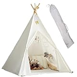 Lifemaison Tipi Zelt Kinder,Spielzelt Tippi Kinderzelt Kinderzimmer Teepee Indianerzelt Outdoor Indoor,Kindertipi Spielzelt Polyester 120x120x130cm,Waschbar Spielhaus für Kinderzimmer Dekor