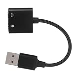 UKCOCO Soundkartenkonverter Externe soundkarte Computerteile Mikrofon-Klinkenadapter Externe Tonschnittstelle Mikrofonkonverter Kopfhörer-Audio-Splitter Aluminiumlegierung Black
