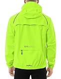 BALEAF Fahrradjacke Herren Regenjacke Wasserdicht Atmungsaktiv Wanderjacke Windbreaker Outdoor Jacken Leichte Windjacke Trekking Regenjacke Radjacke Fluorescent Gelb L