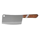 Kiwi Edelstahl Hackmesser 34,5cm Küchenmesser Messer Thailand Hackbeil, Silber, Holzfarbe