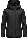 Ragwear Damen warme wasserdichte und atmungsaktive Winterjacke kurz mit flauschigem Teddyfell-Innenfutter Sunniva YOUMODO Black Gr. L