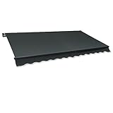 Jawoll Markise, Gelenkarmmarkise 200x150 cm, Markisenstoff anthrazit (Profilfarbe: Anthrazit), Sonnenschutz mit Markisenkrubel, Schattenspender, Sonnensegel, UV- beständig & Wasserabweisend