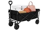 Bollerwagen mit Flaschenhalter faltbar 80L 100Kg Traglast Transportwagen Strand und Campingwagen