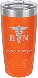 RN Registered Nurse Personalisierte Personalisierte Personalisierte Text fügen Sie Ihren persönlichen Text hinzu, Becher für Reisen, Kaffeetasse, personalisierbar Orange