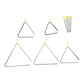 BESTonZON 5 Sätze Teiliges Dreieckiges Schlaginstrument aus Robustem Metall Leichtes Percussion mit Verschiedenen für Anfänger und Sicheres Tragbares Musikinstrument für Musikalische